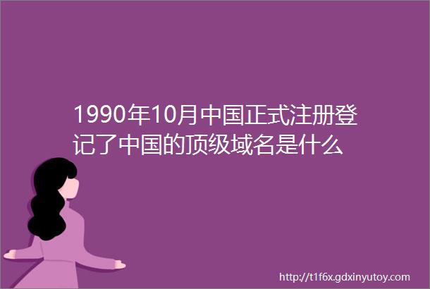 1990年10月中国正式注册登记了中国的顶级域名是什么