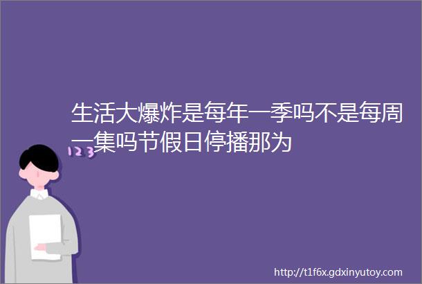 生活大爆炸是每年一季吗不是每周一集吗节假日停播那为